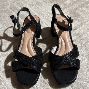 Kelly & Katie black rhinestone strappy dress sandals